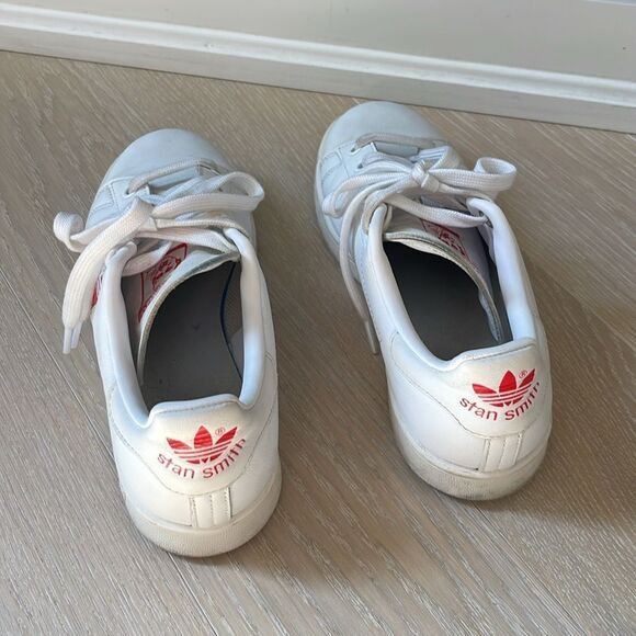 Adidas White Sneakers with Red Heart, Size 5 - Picture 6 of 10